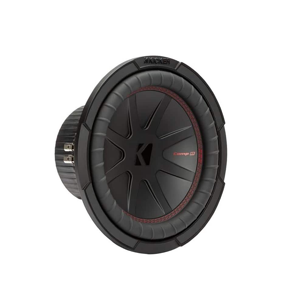 Left. KICKER - 48CWR104 CompR 10" 4-Ohm Subwoofer - Black/Red.