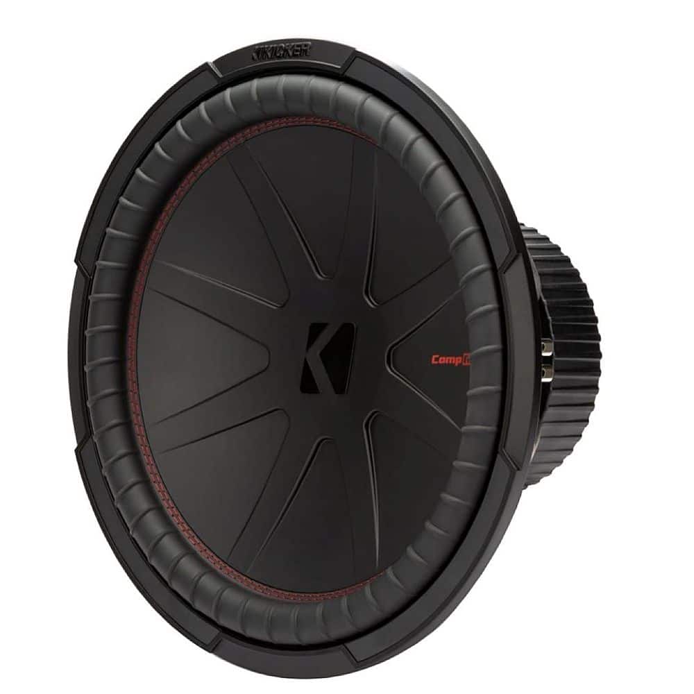 Angle. KICKER - CompR 15" Dual-Voice-Coil 2-Ohm Subwoofer - Black.