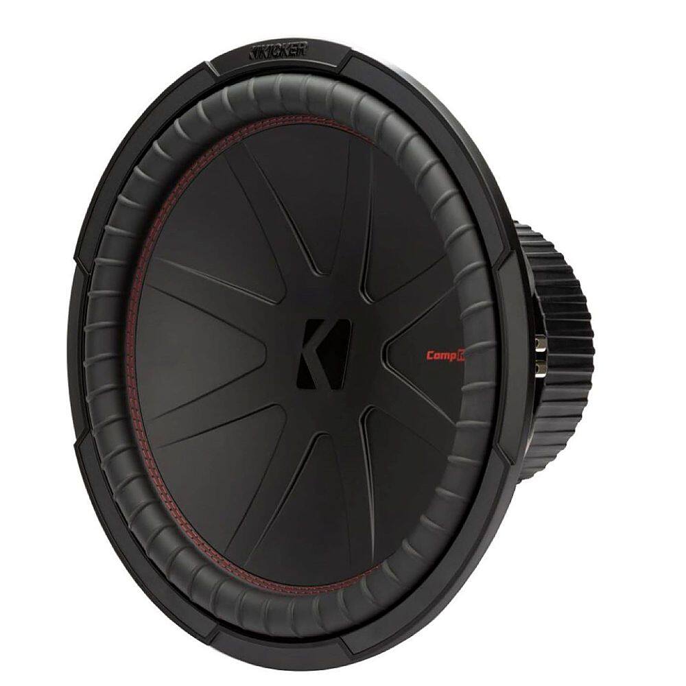 Angle. KICKER - CompR 15" Dual-Voice-Coil 2-Ohm Subwoofer - Black.