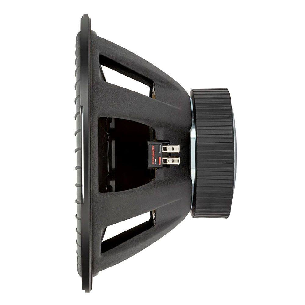 Left. KICKER - CompR 15" Dual-Voice-Coil 2-Ohm Subwoofer - Black.
