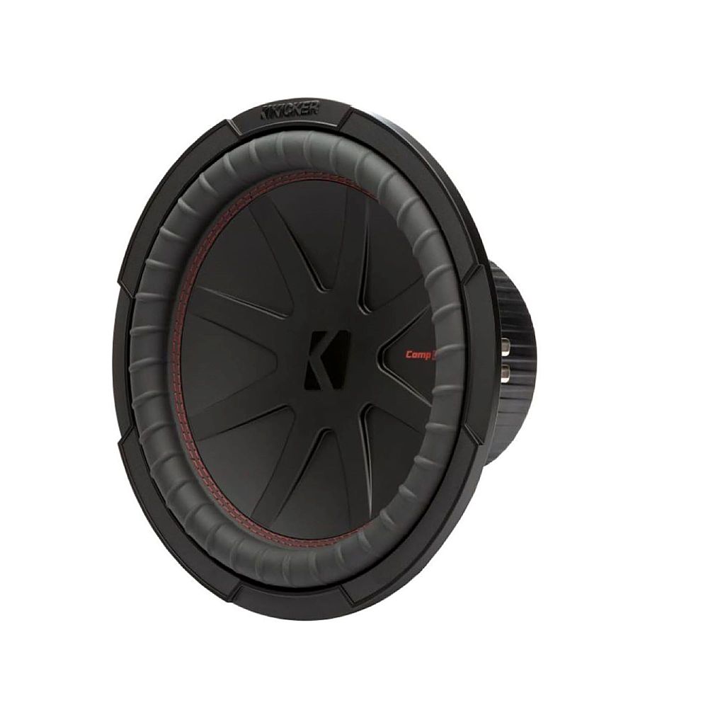 Angle View: KICKER - CompR 12" Dual-Voice-Coil 4-Ohm Subwoofer - Black/Red