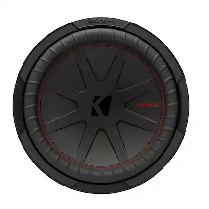 Front. KICKER - CompR 12" Dual-Voice-Coil 4-Ohm Subwoofer - Black/Red.