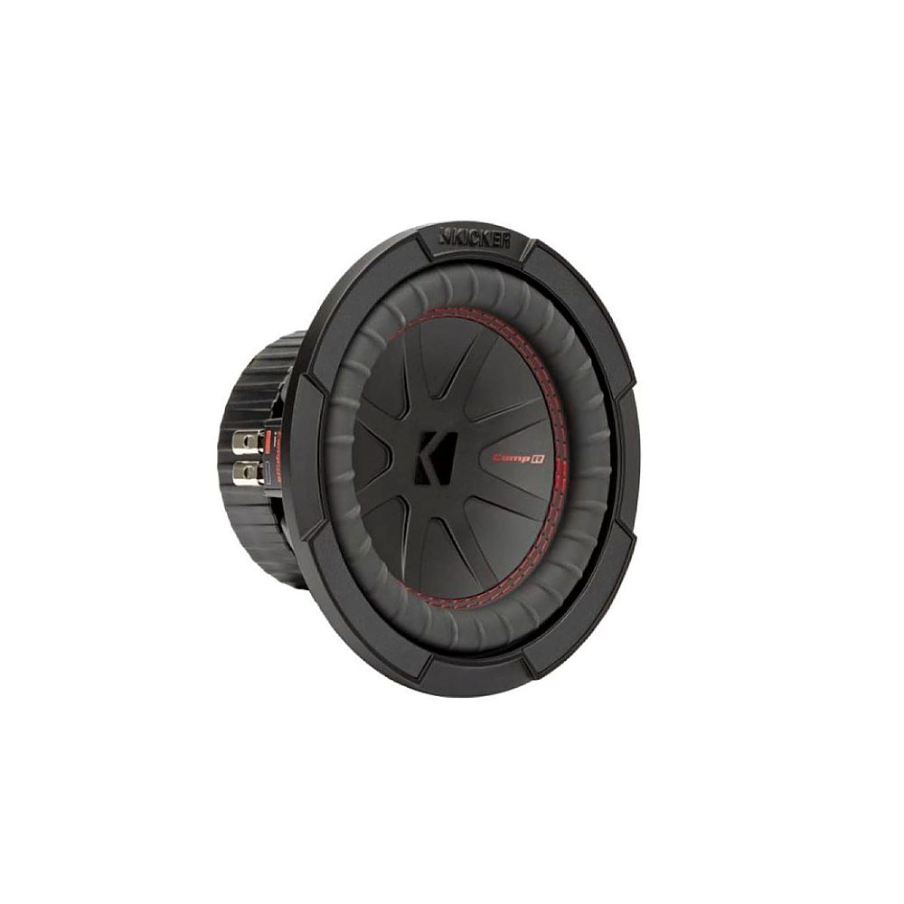 Left View: Alpine - 8" Single-Voice-Coil 4-Ohm Loaded Subwoofer Enclosure with Integrated 120W Amp - Black