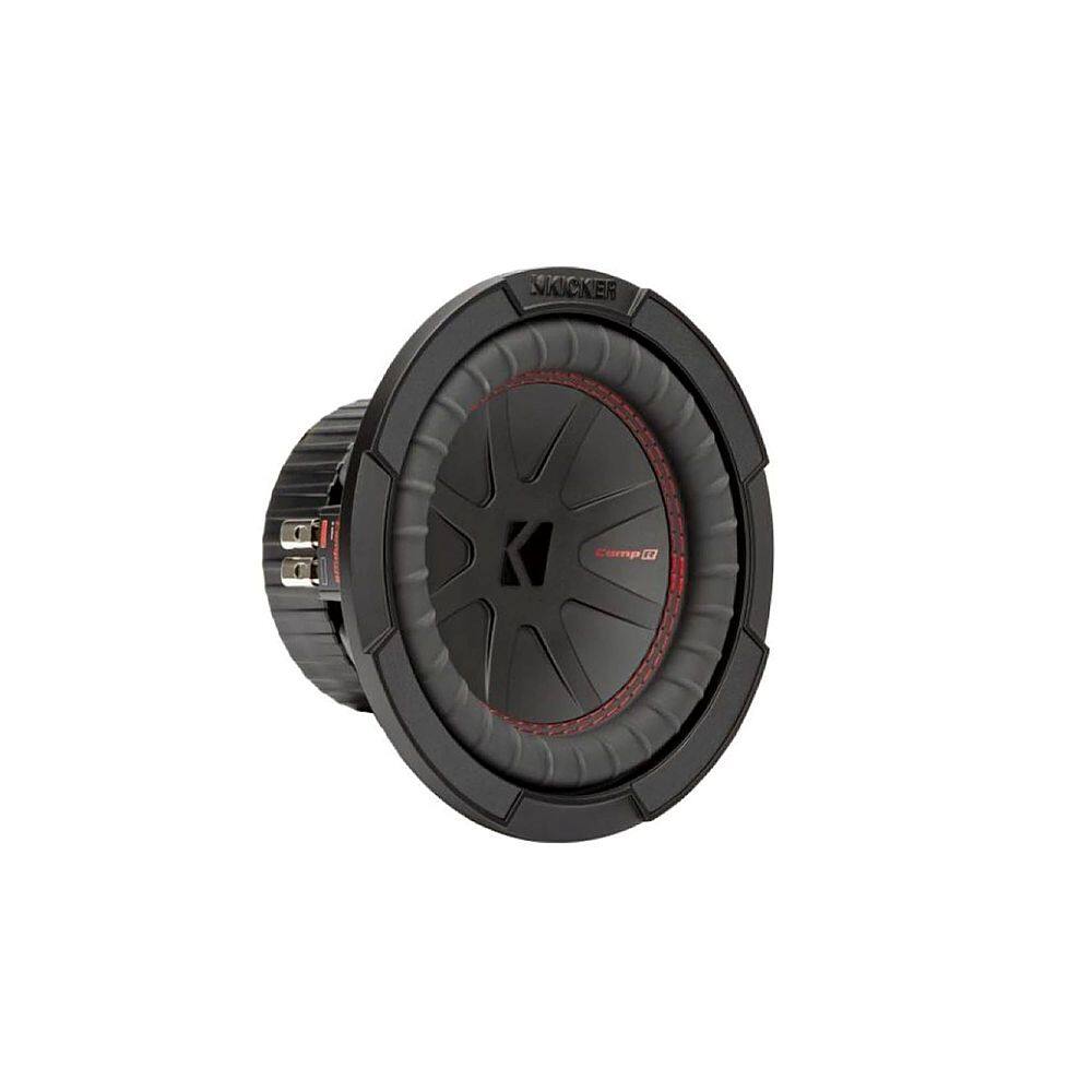 Left. KICKER - CompR 8" Dual-Voice-Coil 2-Ohm Subwoofer - Black.