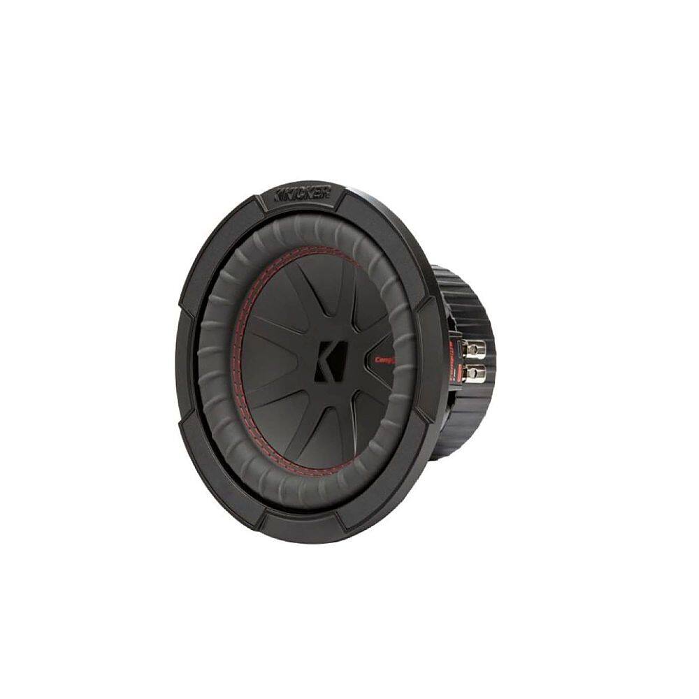 Angle. KICKER - CompR 8" Dual-Voice-Coil 4-Ohm Subwoofer - Black.