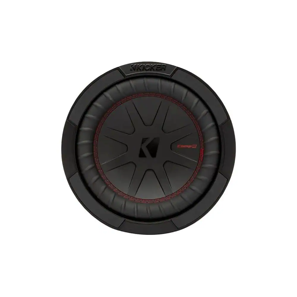 Front. KICKER - CompR 8" Dual-Voice-Coil 4-Ohm Subwoofer - Black.