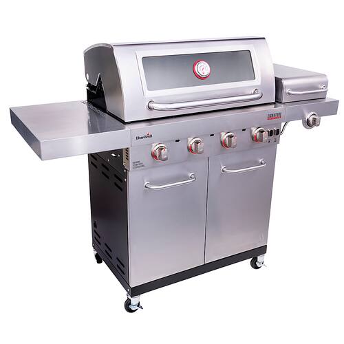 Char-Broil - Signature Series TRU-Infrared 4-Burner Gas Grill - Stainless Steel