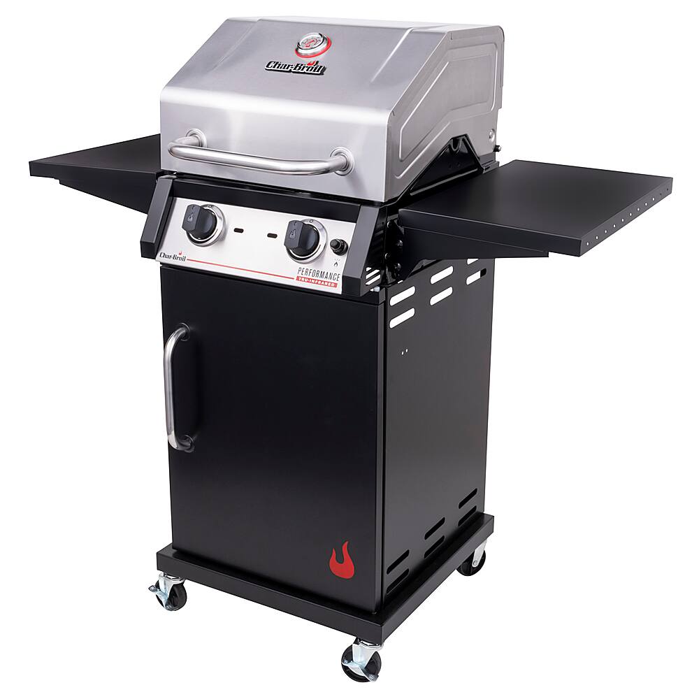 Left View: Char-Broil - Performance Series TRU-Infrared 2-Burner Gas Grill - Stainless Steel/Black