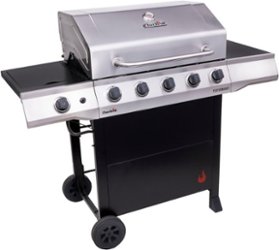 Char-Broil - Performance Series 5-Burner Gas Grill with Cabinet - Stainless Steel and Black - Angle_Zoom