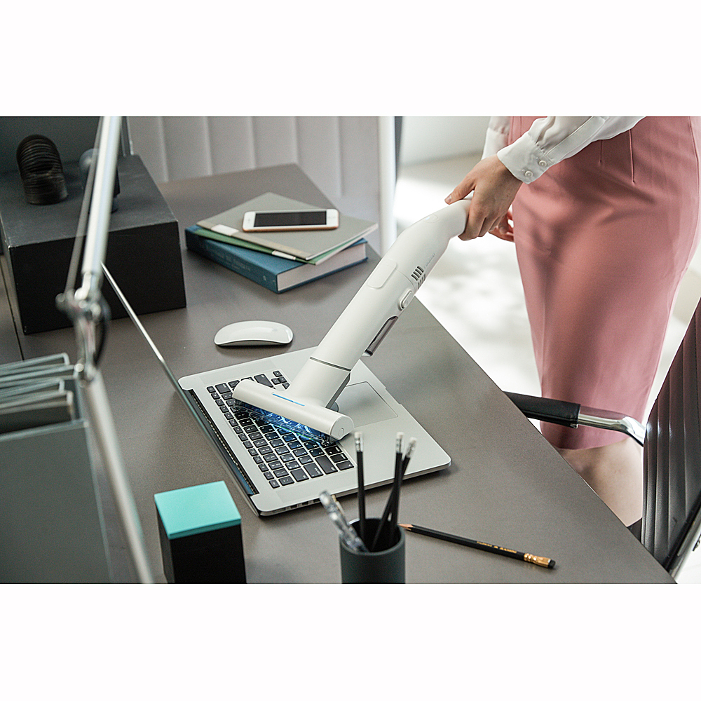 Left View: LG - CordZero A9 Cordless Stick Vacuum with Portable Charging Stand - Matte Black