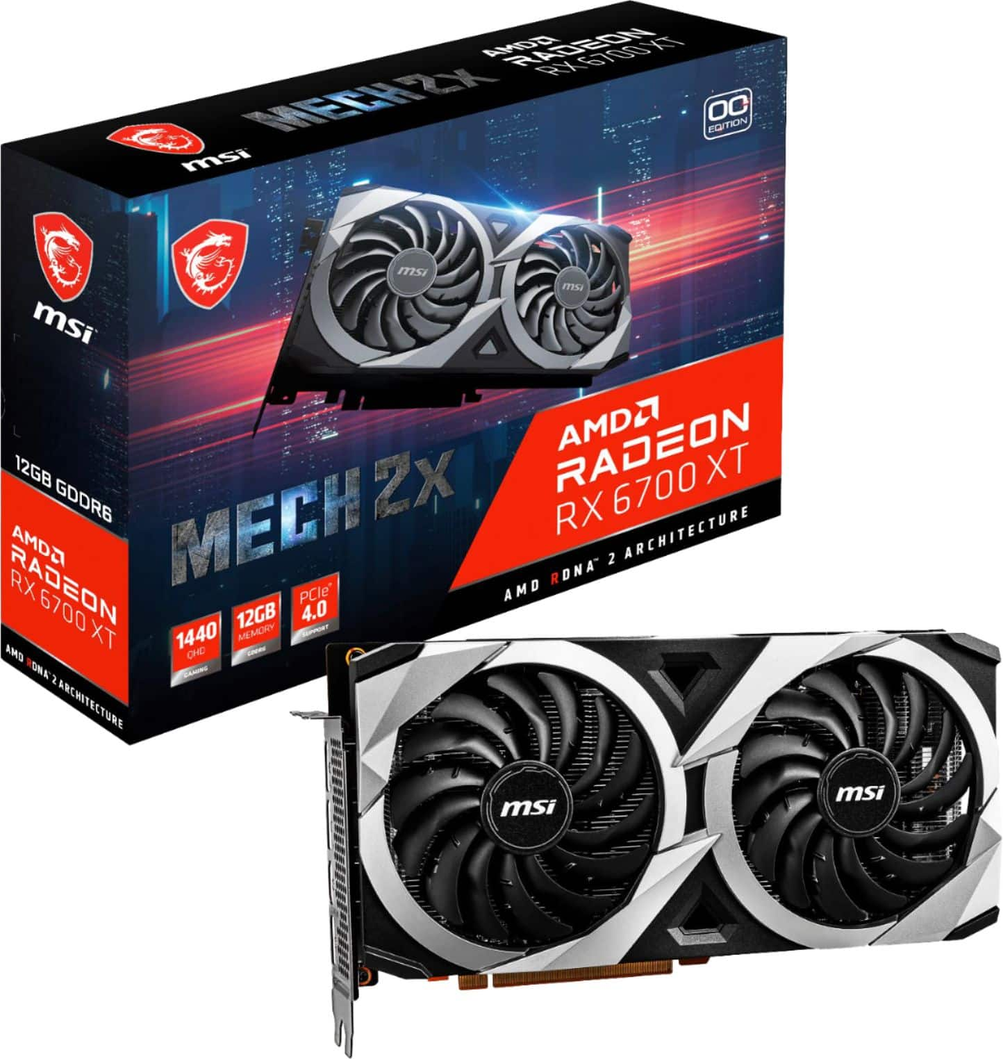 MSI AMD Radeon RX 6700 XT MECH 2X 12G 12GB GDDR6 PCI