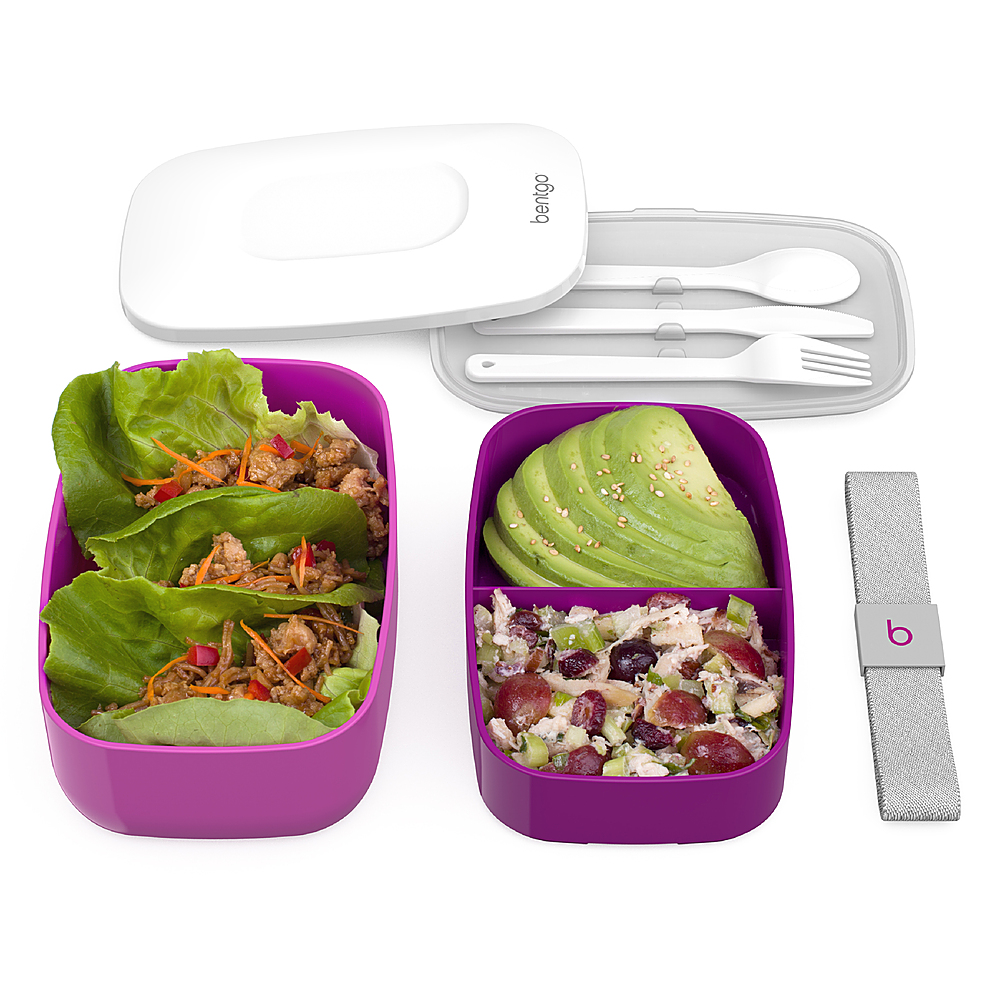 Left View: Bentgo - Classic All-in-One Lunch Box - Purple