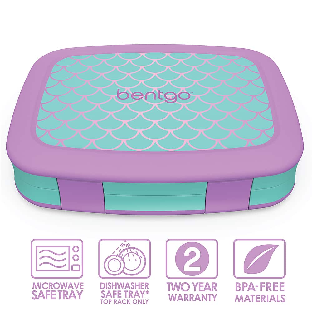Left. Bentgo - Kids Prints Mermaid Scales Lunch Box - Aqua/Orchid.