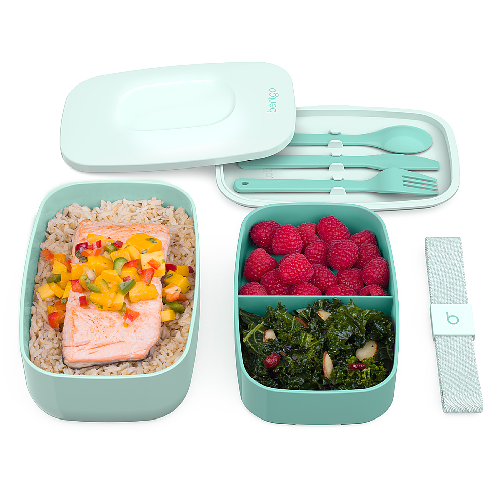 Left View: Bentgo - Classic All-in-One Lunch Box - Costal Aqua