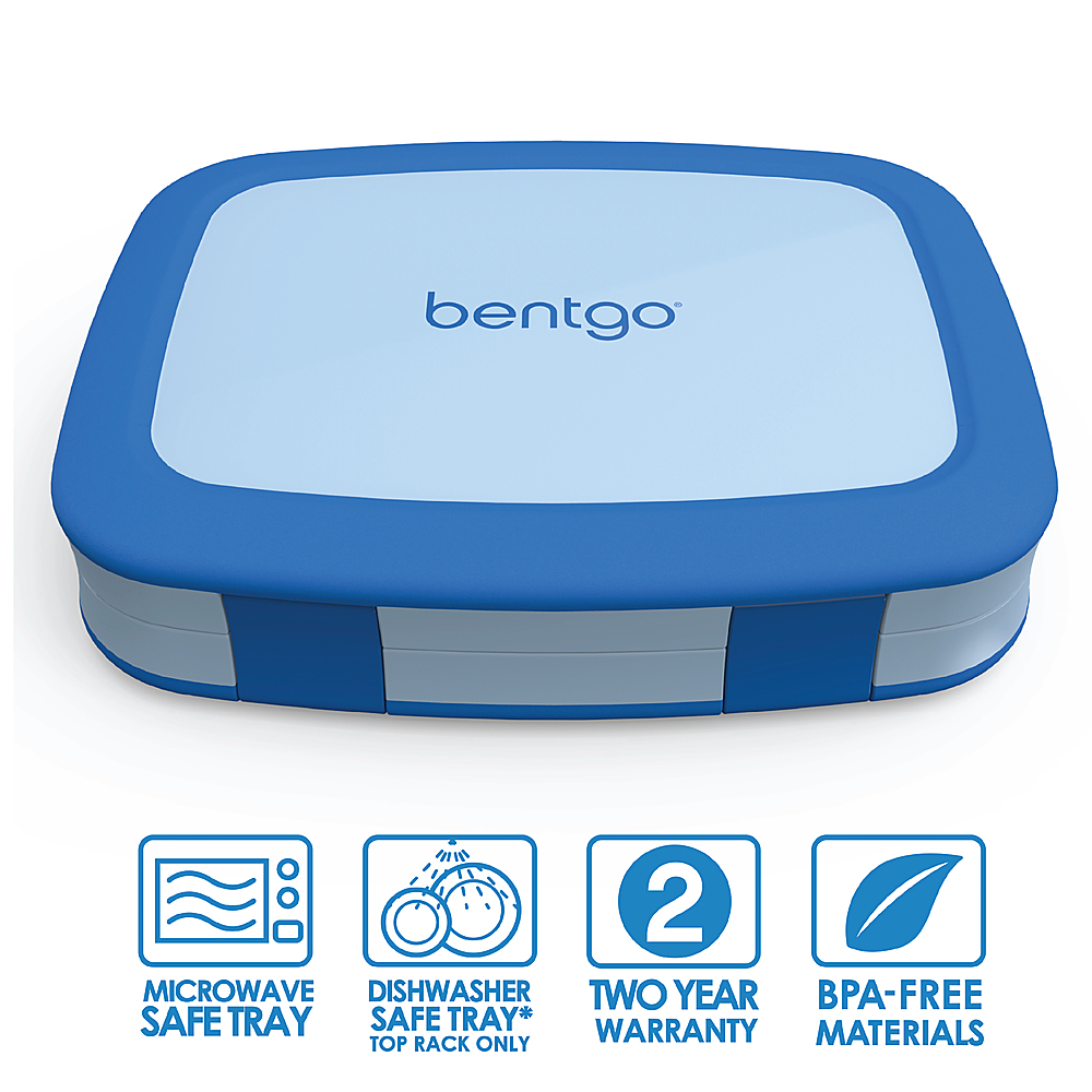 Left View: Bentgo - Kids Lunch Box - Blue