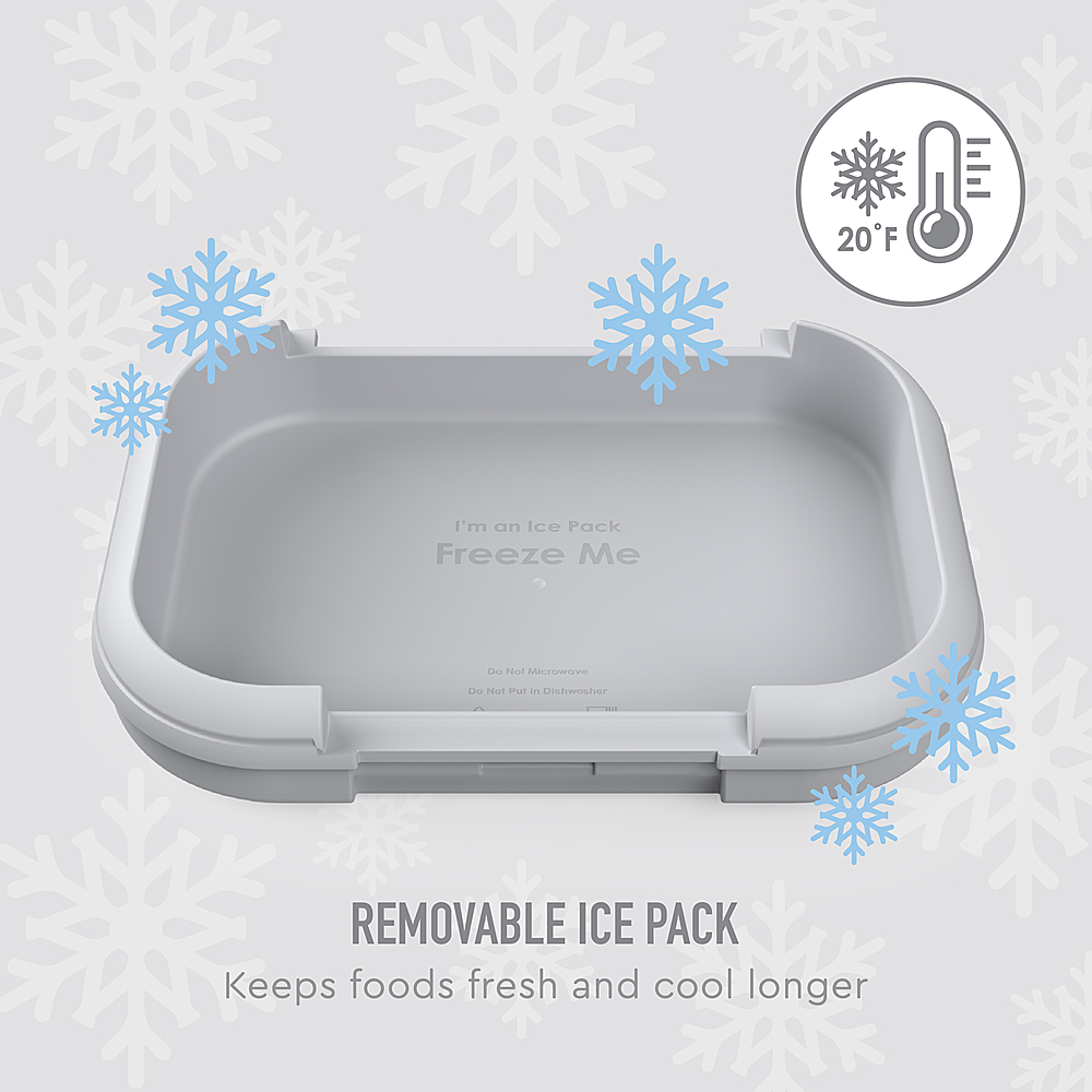 Bentgo Kids' Chill Lunch Box, Bento-Style Solution, 4 Compartments & Removable Ice Pack - Gray