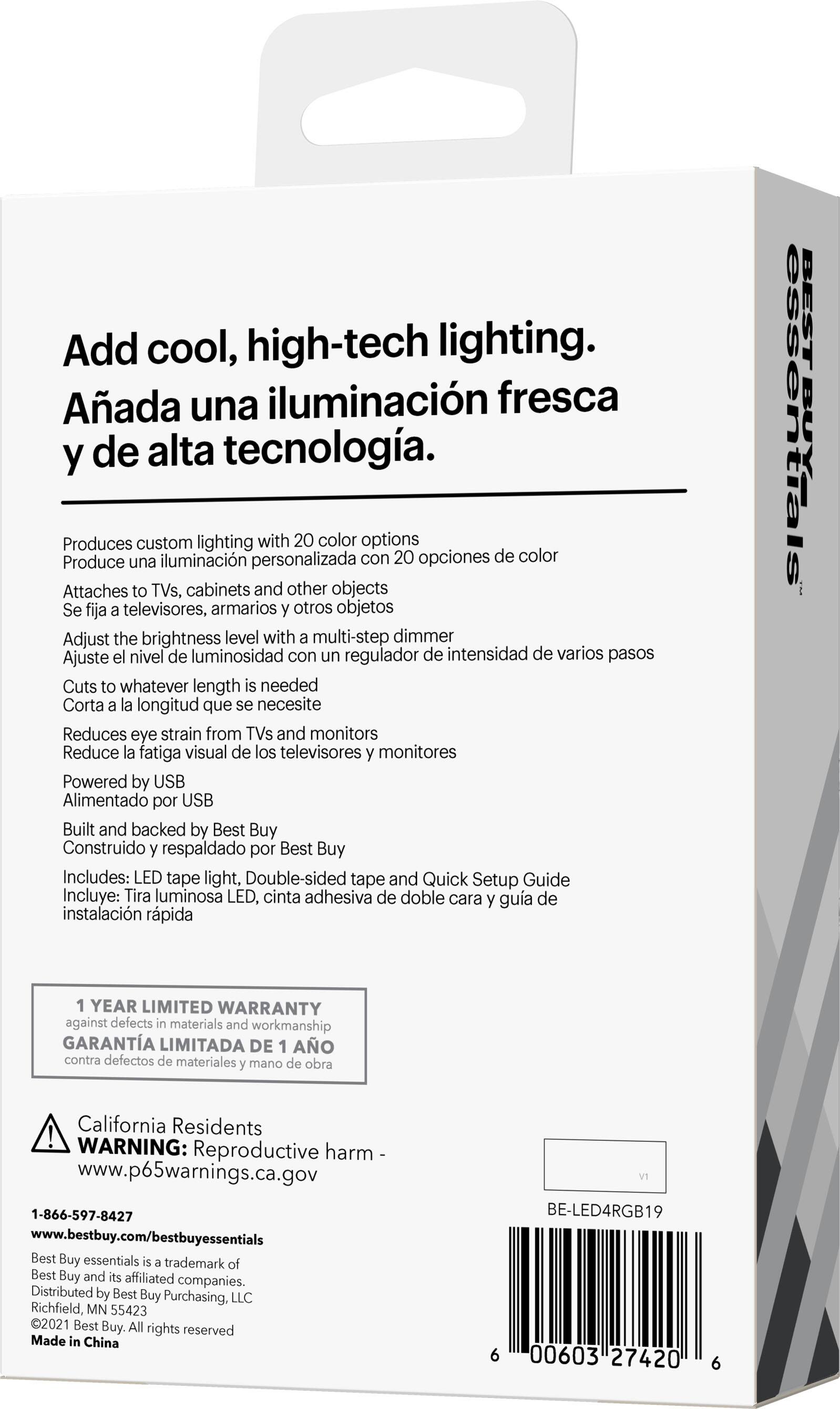 Alt View 11. Best Buy essentials™ - 4' LED Light Strip - Multi-Color.