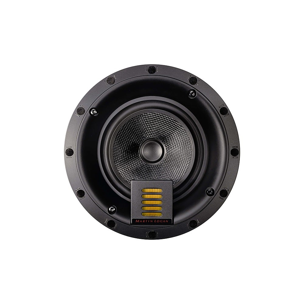 Front. MartinLogan - Motion Series CI, 6.5" Midrange with Folded Motion Tweeter, 2-Way In-Ceiling Speaker (Each) - Paintable White.