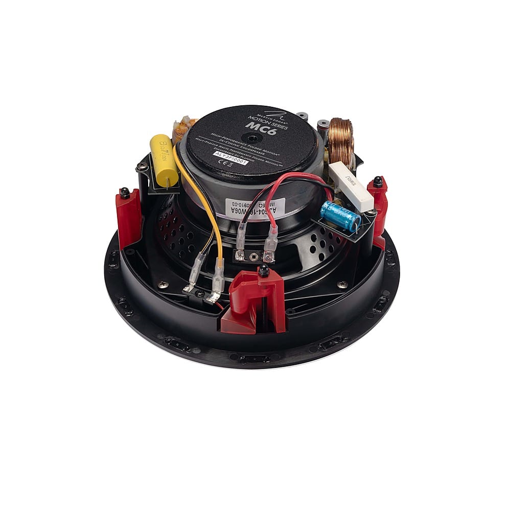 Left. MartinLogan - Motion Series CI, 6.5" Midrange with Folded Motion Tweeter, 2-Way In-Ceiling Speaker (Each) - Paintable White.