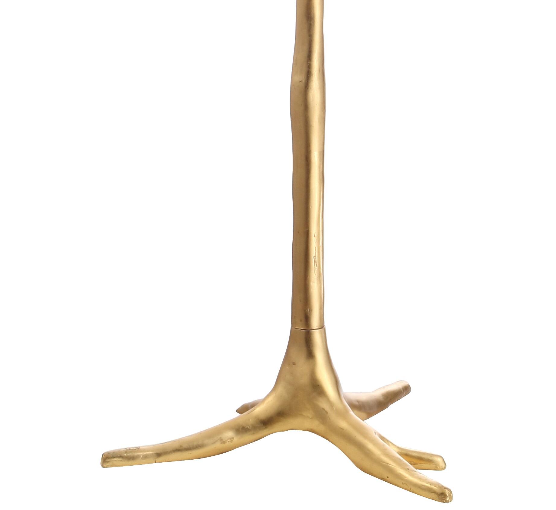 Alt View 3. Jonathan Y - Arbor 63.5" Faux Bois Resin LED Floor Lamp, Gold Leaf - Gold leaf.