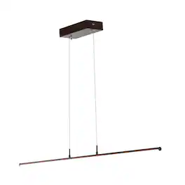 Jonathan Y - Conley 39.5" Dimmable Adjustable Integrated LED Metal Linear Pendant - Dark Brown