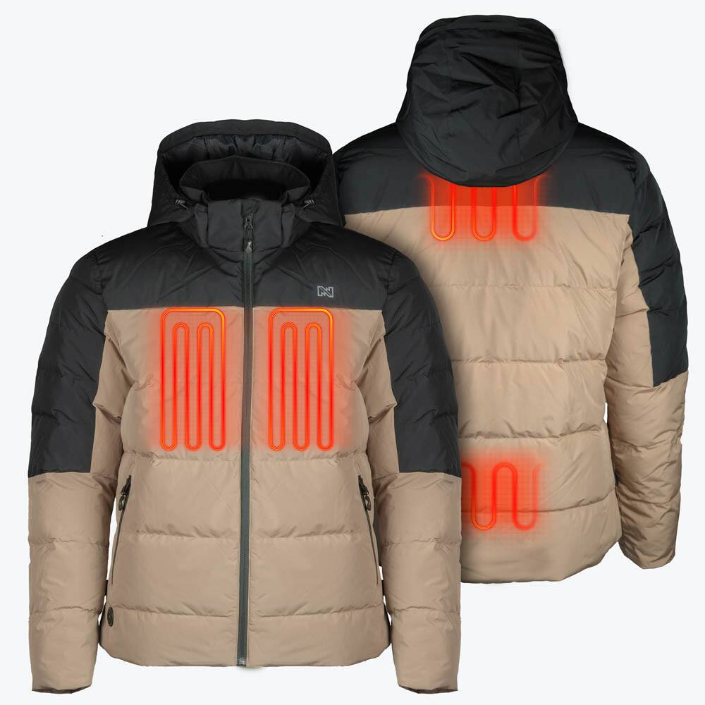 Alt View 1. Mobile Warming - App Controlled Men's Crest 2.0 Heated Jacket - Tan/Black.
