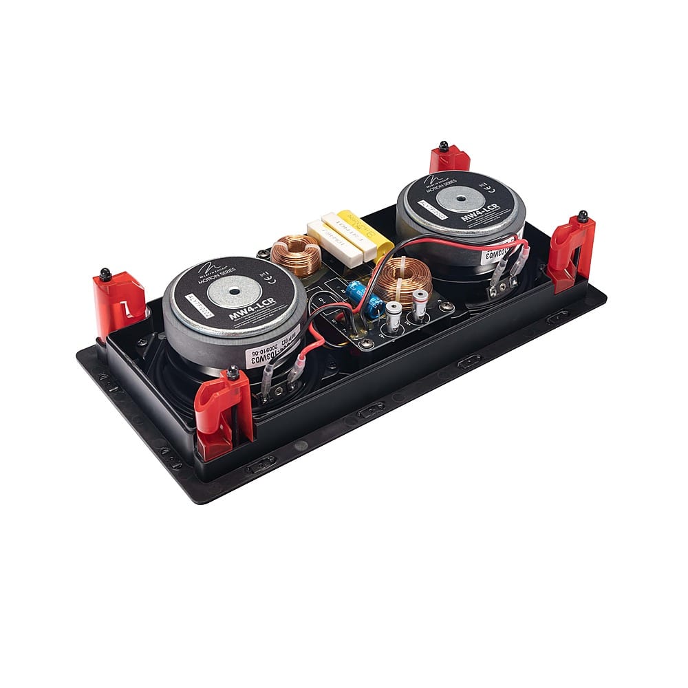 Left. MartinLogan - Motion Series CI, Dual 4" Woofer with Folded Motion Tweeter, 2-way In-Wall Speaker (Each) - Paintable White.