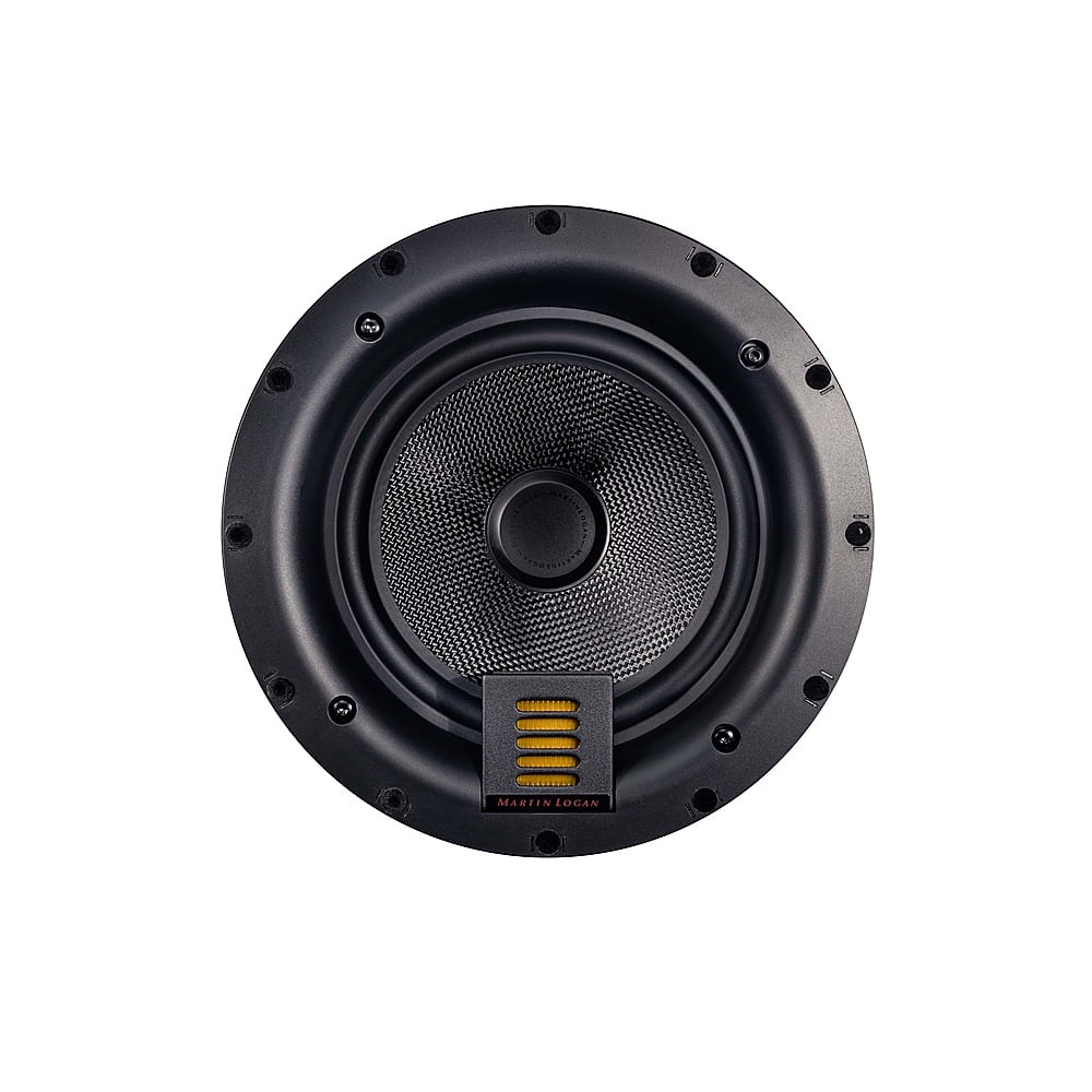 Front. MartinLogan - Motion Series CI, 8" Midrange with Folded Motion Tweeter, 2-way In-Ceiling Speaker (Each) - Paintable White.