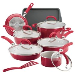 Rachael Ray - Create Delicious 13-Piece Cookware Set - Red Shimmer - Angle_Zoom