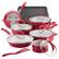 Angle. Rachael Ray - Create Delicious 13-Piece Cookware Set - Red Shimmer.