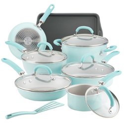 Rachael Ray - Create Delicious 13-Piece Cookware Set - Light Blue Shimmer - Angle_Zoom