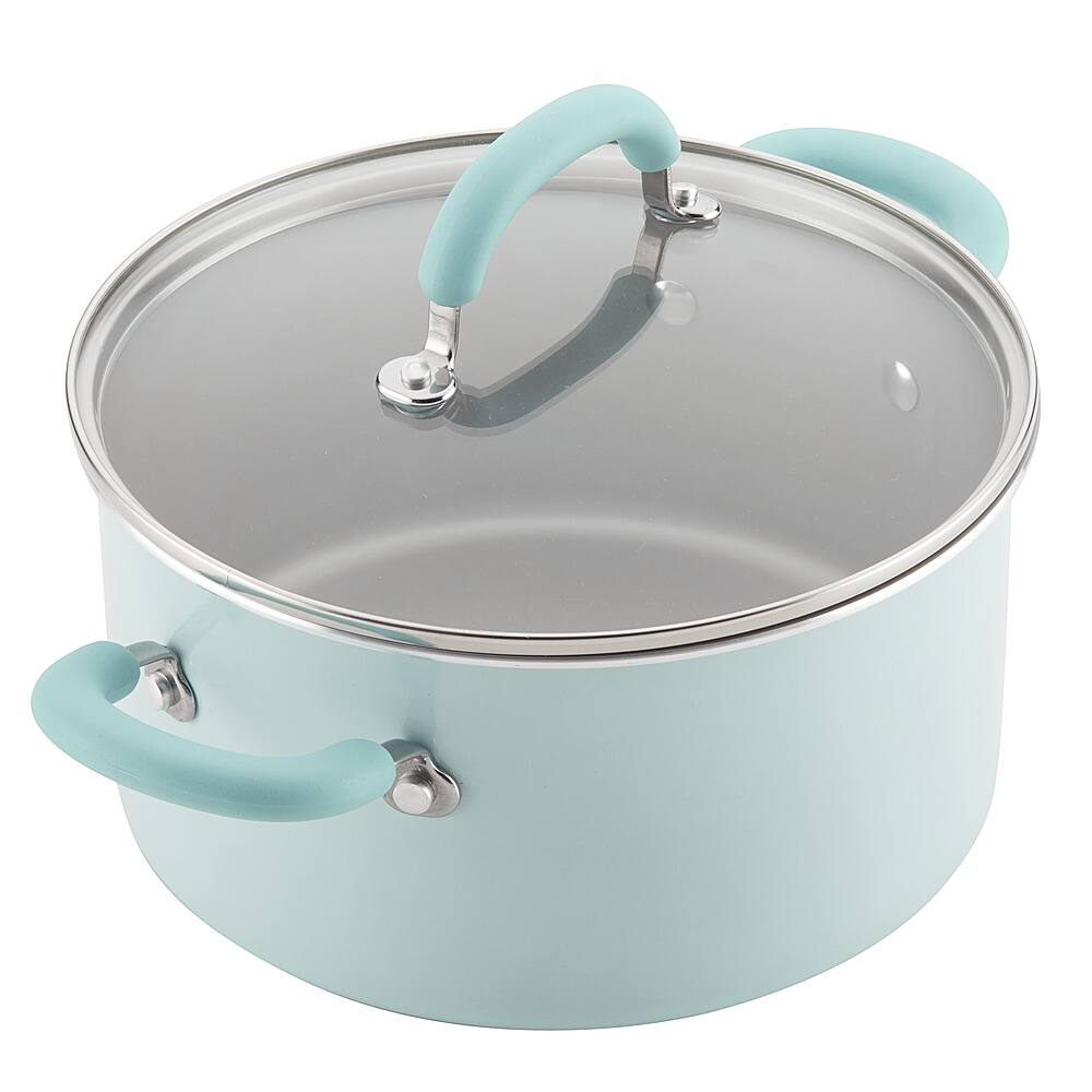Alt View 11. Rachael Ray - Create Delicious 13-Piece Cookware Set - Light Blue Shimmer.