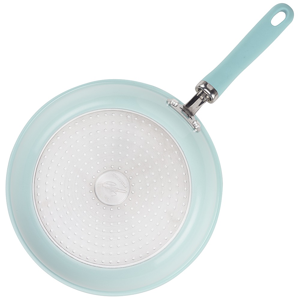 Left View: Rachael Ray - Create Delicious 13-Piece Cookware Set - Light Blue Shimmer