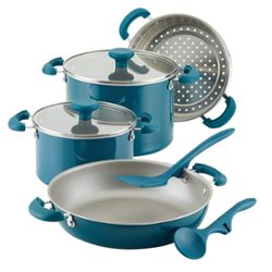 Rachael Ray - Create Delicious 8-Piece Cookware Set - Teal Shimmer - Angle_Zoom