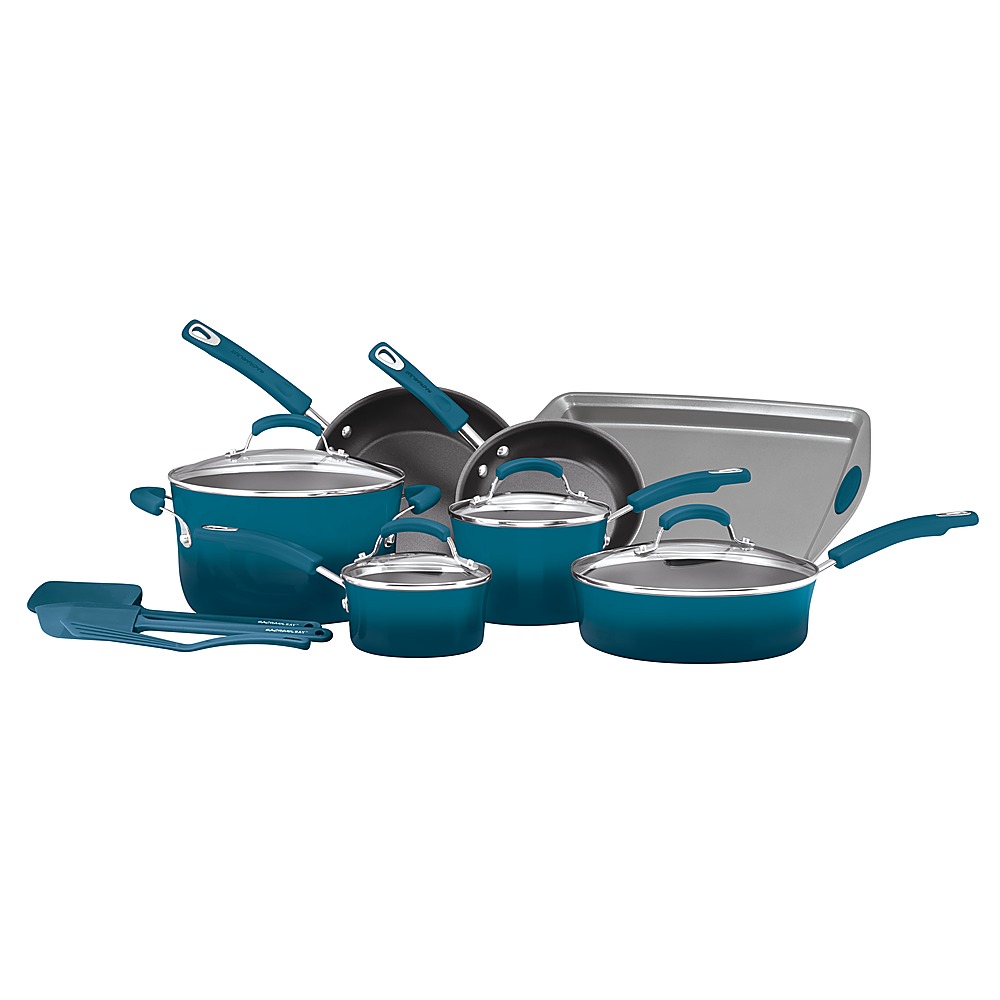 Rachael Ray Classic Brights Hard Enamel Nonstick Cookware Set, 14