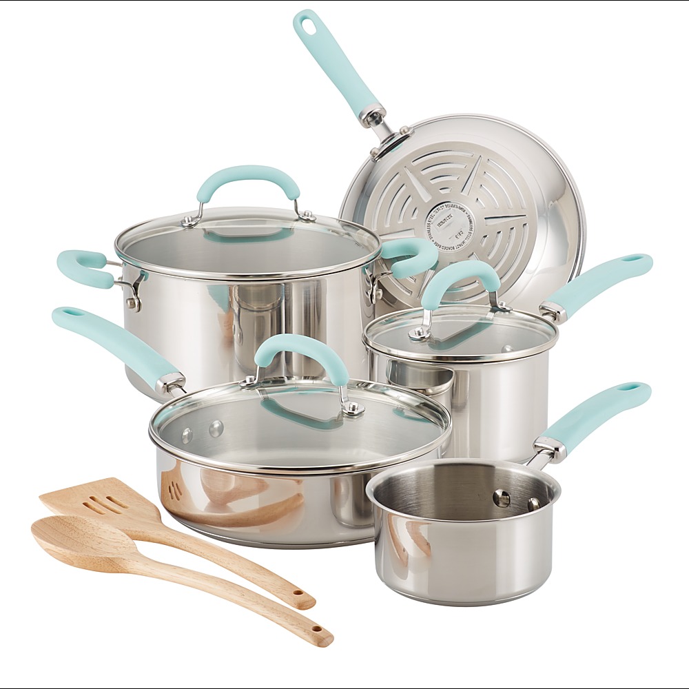 Angle View: Cuisinart - Forever Stainless Collection 11-Piece Cookware Set - Stainless Steel