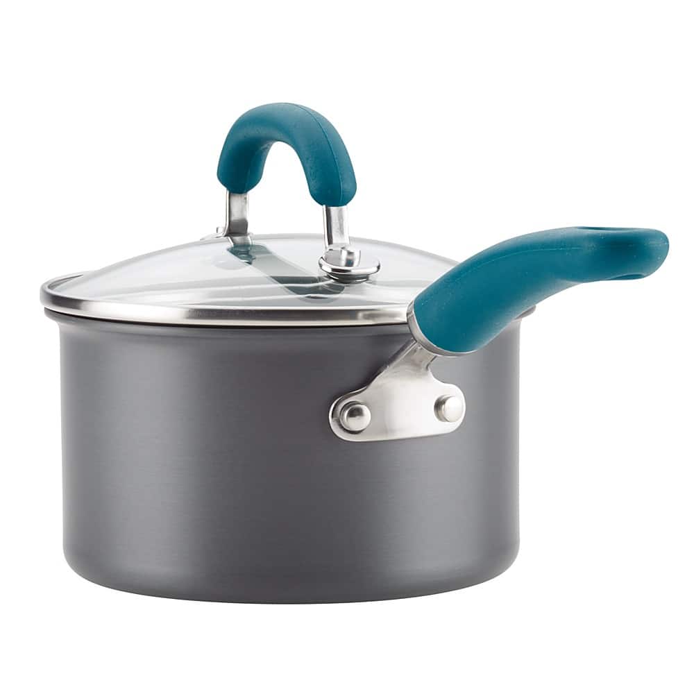 Alt View 11. Rachael Ray - Create Delicious 11-Piece Cookware Set - Gray with Teal Handles.