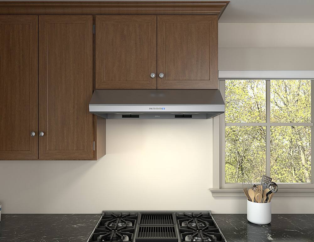 Alt View 11. Zephyr - Hurricane 36 in. 695 CFM Under Cabinet Range Hood - Stainless Steel.