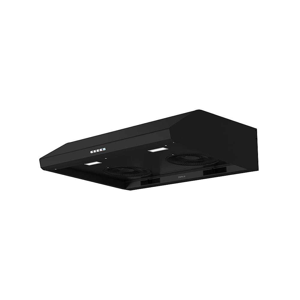 Angle View: Zephyr - Hurricane 30 in. 695 CFM Under Cabinet Range Hood in Black - Black