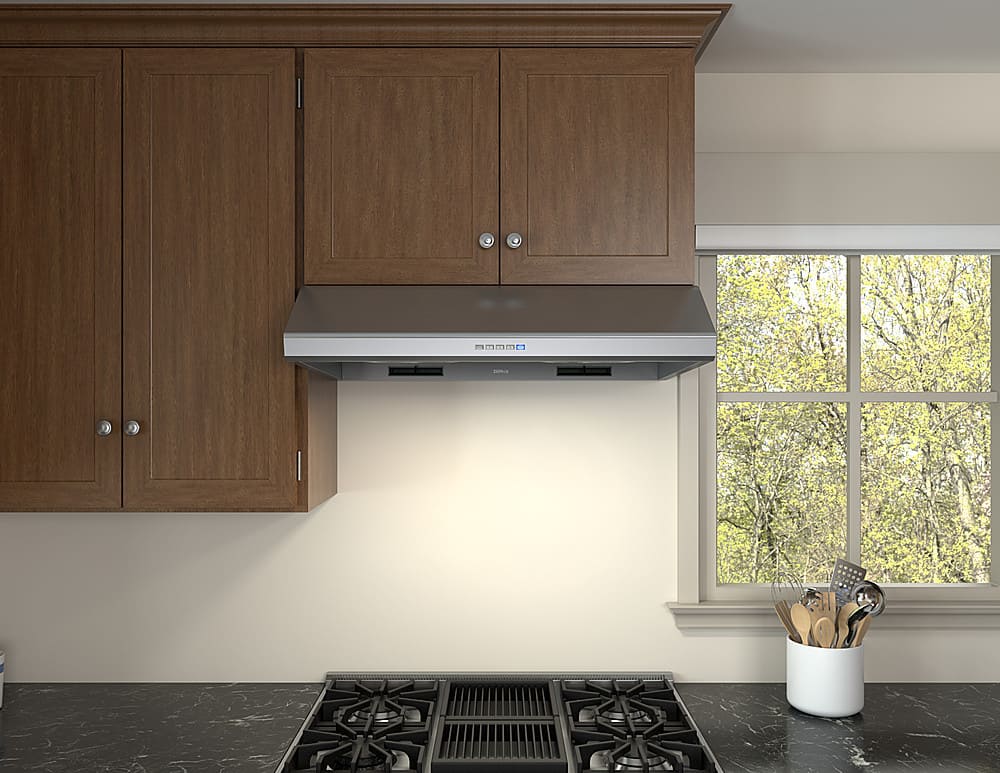 Alt View 11. Zephyr - Hurricane 30 in. 695 CFM Under Cabinet Range Hood - Stainless Steel.