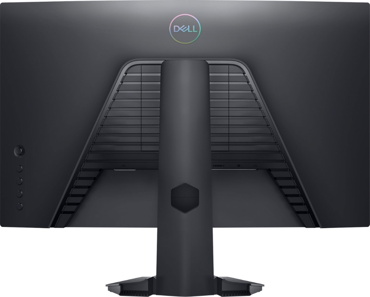 Back View: Dell - Geek Squad Certified Refurbished 24" LED Curved FHD Monitor - Black