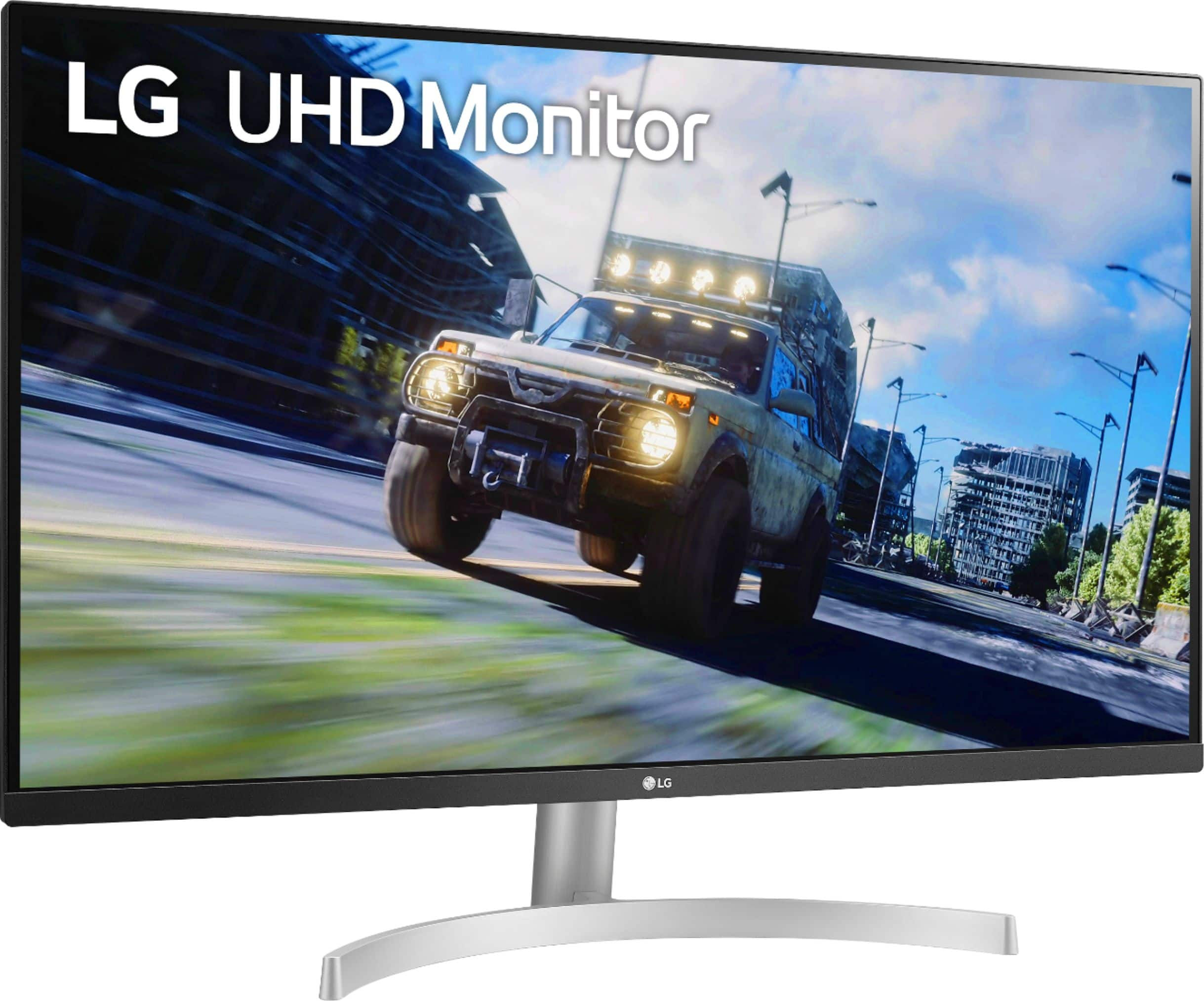 Angle View: LG - Geek Squad Certified Refurbished UltraFine 32" LED 4K UHD FreeSync Monitor with HDR - White