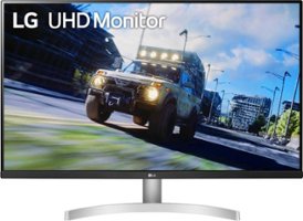 LG - Geek Squad Certified Refurbished UltraFine 32" LED 4K UHD FreeSync Monitor with HDR - White - Front_Zoom
