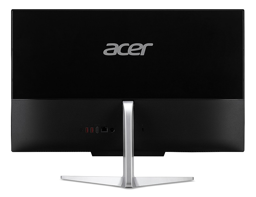 Back View: Acer - Aspire 23.8" Full HD- All-in-One-Desktop- AMD Ryzen 3 3250U-8GB Memory-512GB NVMe M.2 SSD