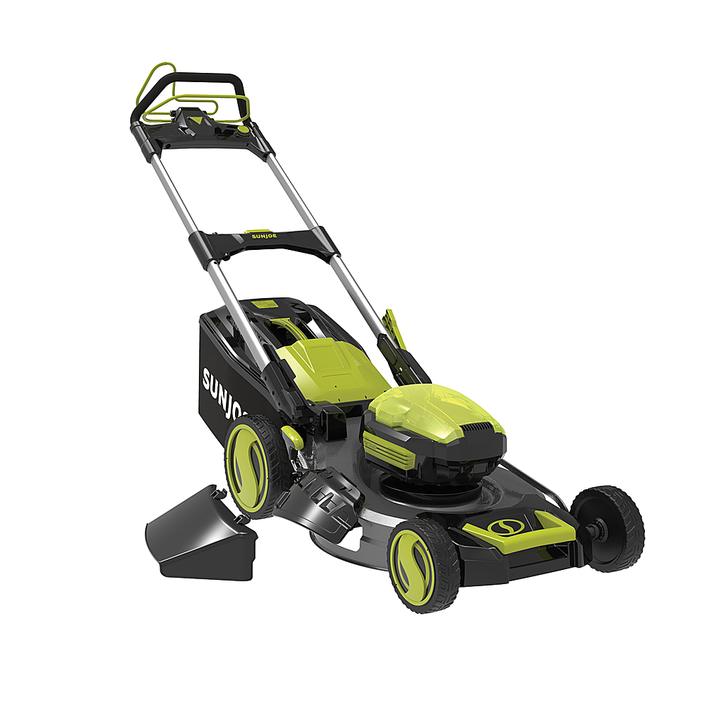 Angle View: Sun Joe - iON100V-21LM-CT 100-Volt iONPRO Cordless Self Propelled Lawn Mower | 21-Inch | Tool Only - Green