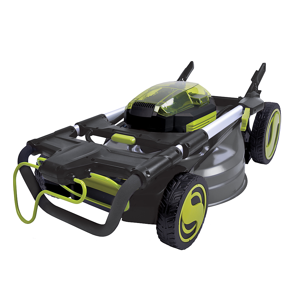 Angle View: Sun Joe - iON100V-21LM 100-Volt iONPRO Cordless Self Propelled Lawn Mower Kit | 21-Inch | W/ 5.0-Ah Battery and Charger - Green
