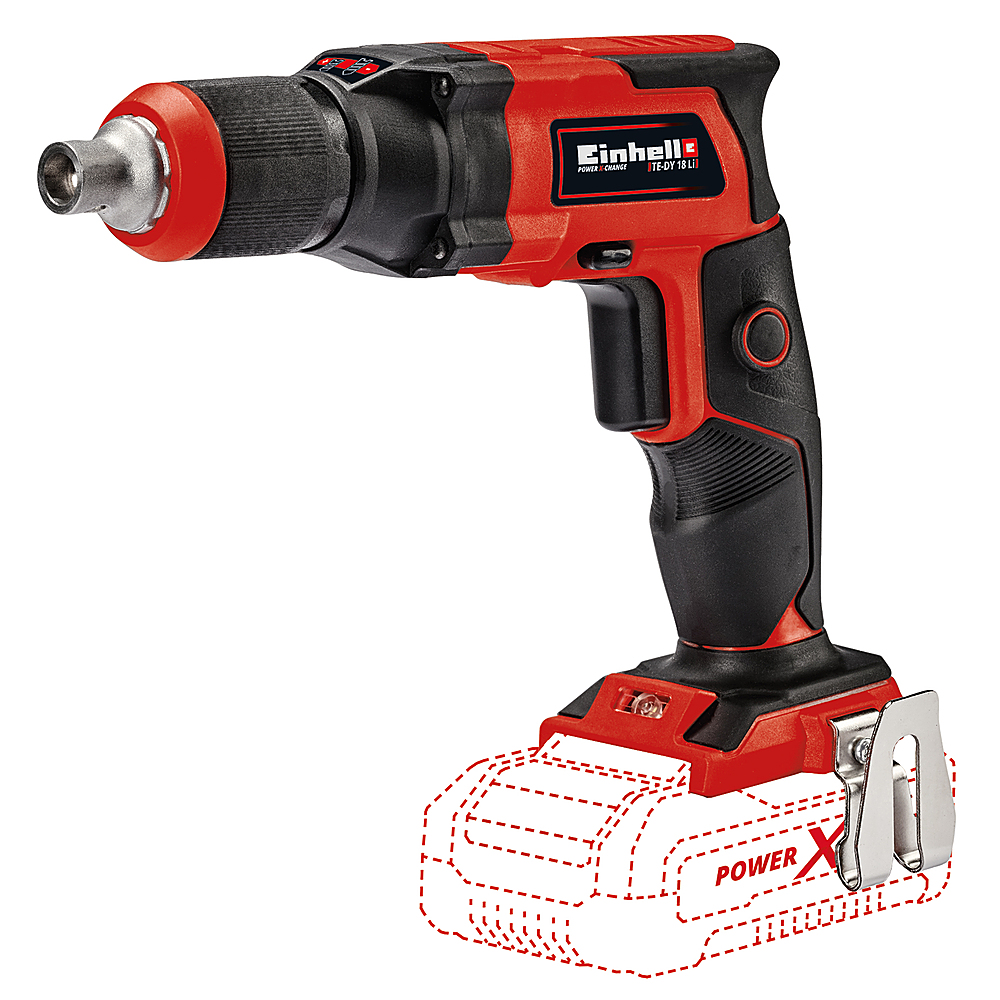 Left View: Einhell - TE-DY Power X-Change 18V Crdlss 4000 RPM 1/4" Drywall Screwdriver Tool Only (Batt and Chrgr Not Incl)