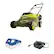 Angle. Sun Joe - 24-Volt iON+ 14-Inch Push Lawnmower (1 x 4.0-Ah Battery and 1 x Charger) - Green.