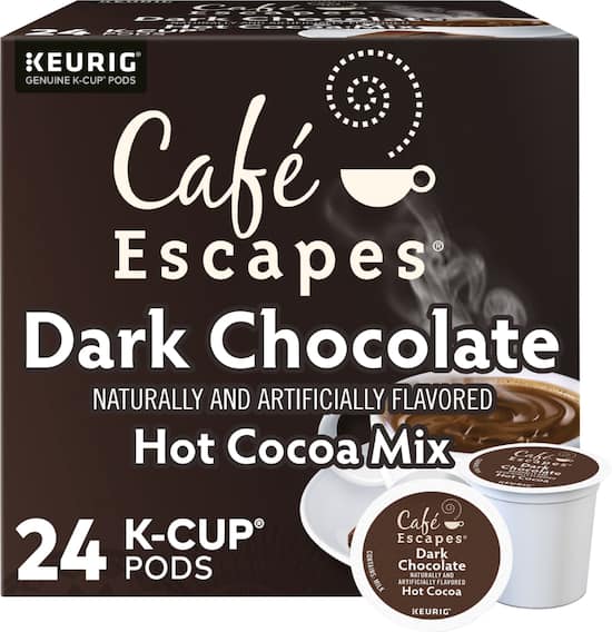 Caf Escapes Dark Chocolate Hot Cocoa K Cup Pods 24 Count