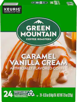 Green Mountain Coffee - Roasters Caramel Vanilla Cream Coffee, Keurig Single-Serve K-Cup pods, Light Roast, 24 Count